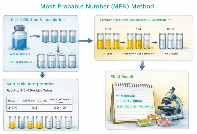 Most probable number demonstration diagram