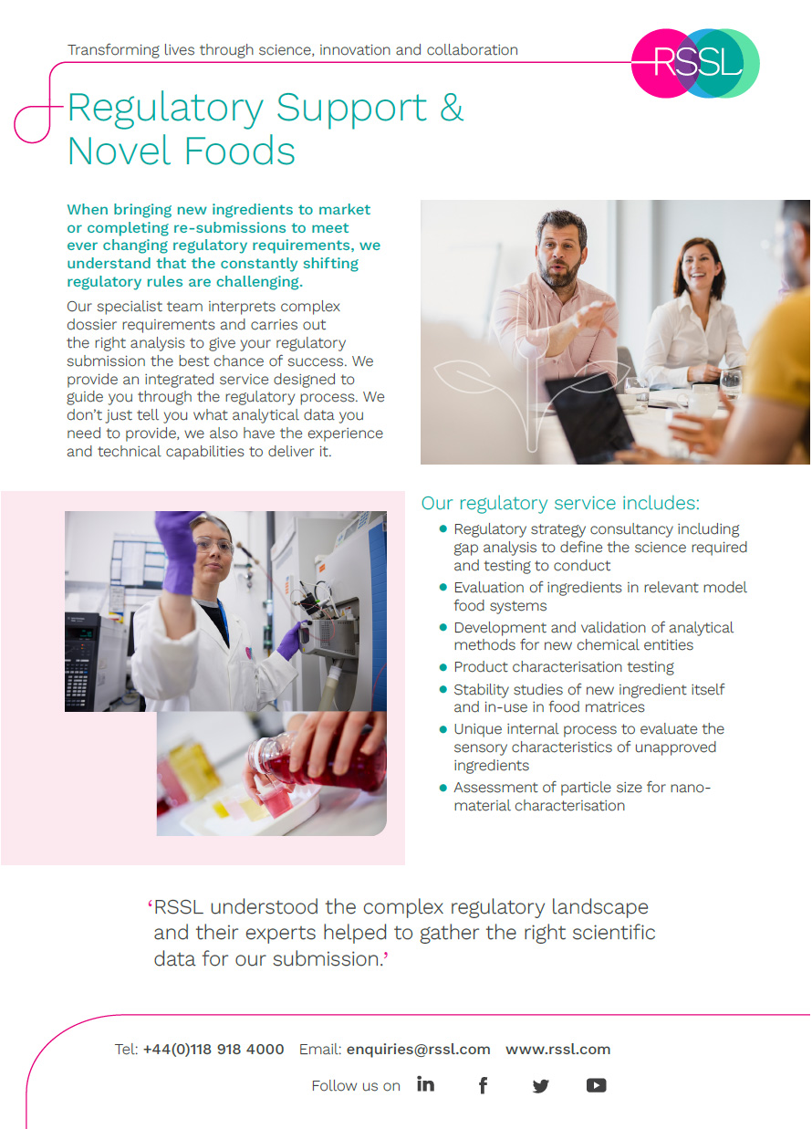 Regulatory Support & Novel Foods