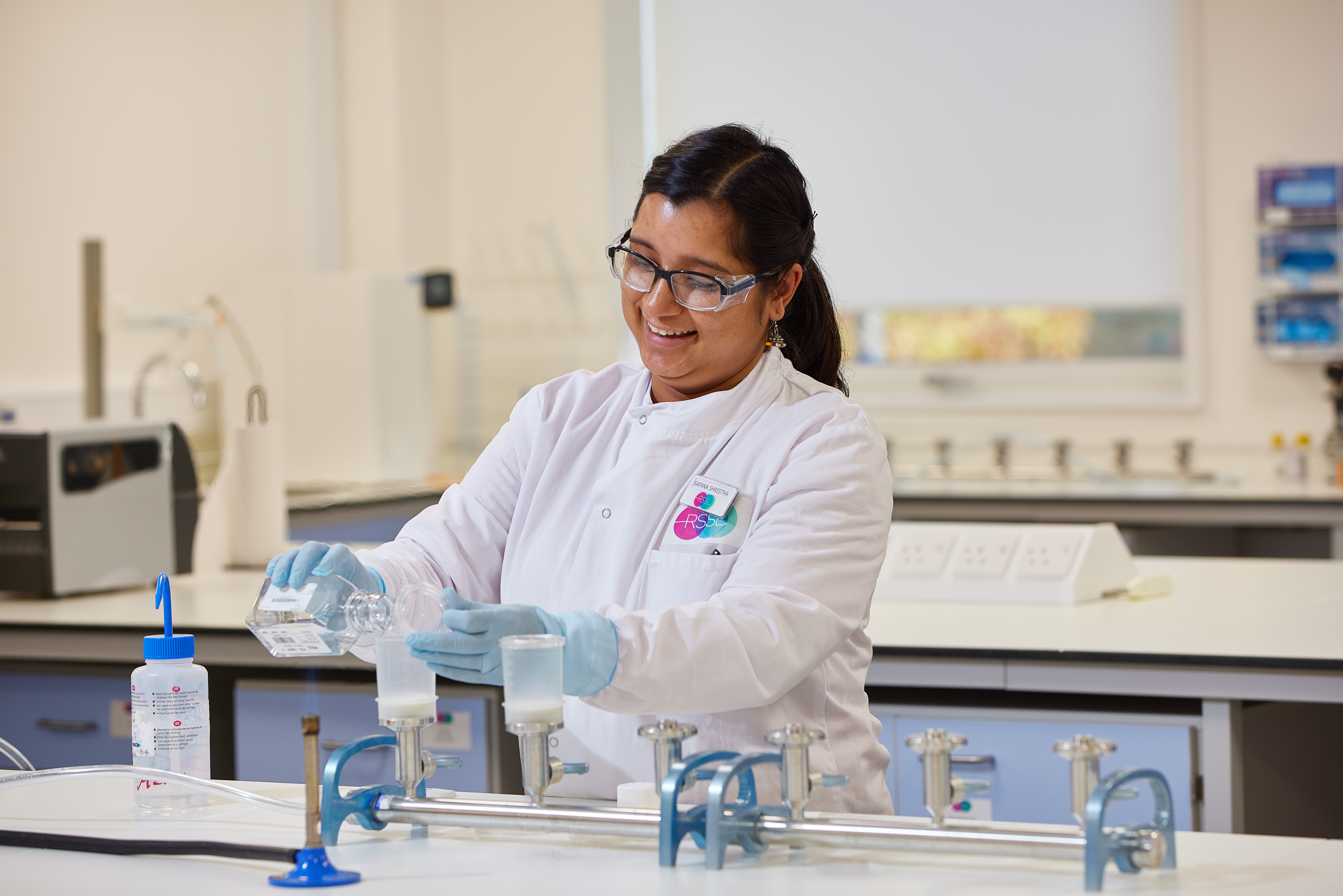 RSSL scientist performing water bioburden testing
