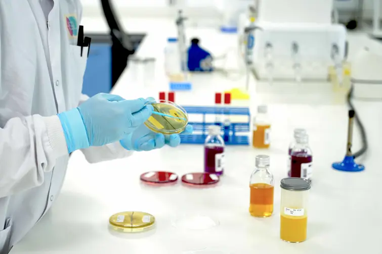 RSSL scientist performing Microbial Limit Testing